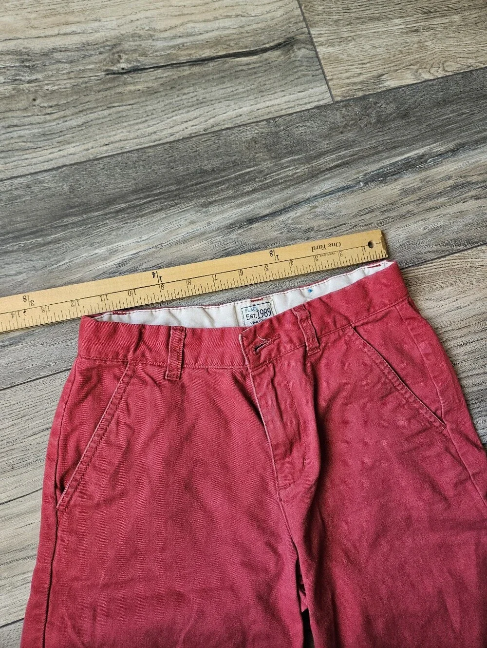 Kids Flat Front Shorts in Red